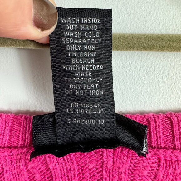 Lane Bryant Angora Rabbit Hair Cable Knit V Neck Pink Sweater Size 18/20 - Picture 7 of 11